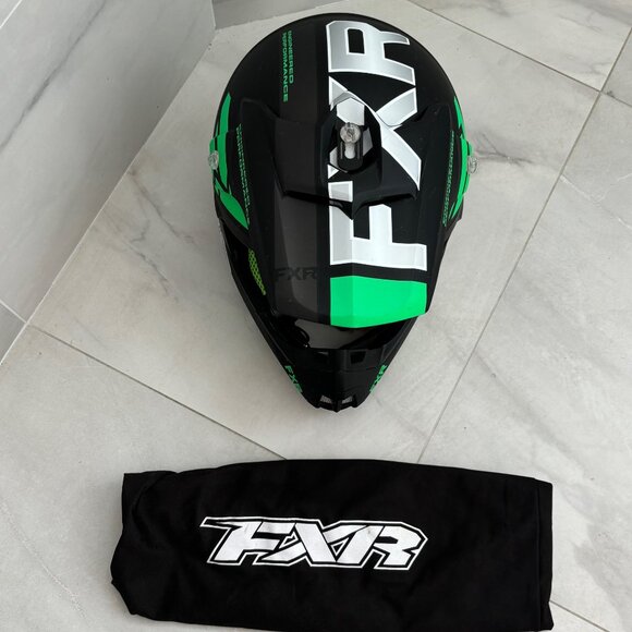 FXR Racing Black/Lime Torque Team Helmet - Size Medium - Picture 3 of 6